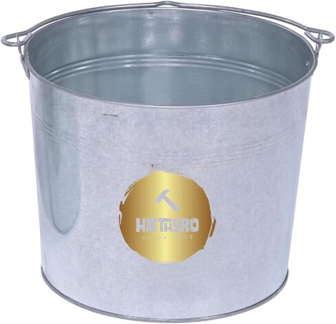 2 Gallon Natural Galvanized Steel Bucket/Pail with Handle | for Kitchen, Outdoor, Camping, Champagne Drink Cooler Storage Ice Pails, Succulents, Home Parties Bar Cooling Supplies, 8 Quarts in Kuwait