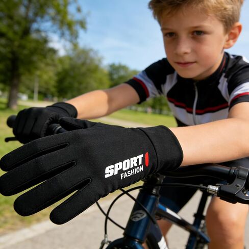 INOGIH Kids Full-Finger Ice-Silk Dirt Bike Cyling Gloves Outdoor Sports Gloves for Cycling Camping Fishing 6-12 Years Old in Kuwait