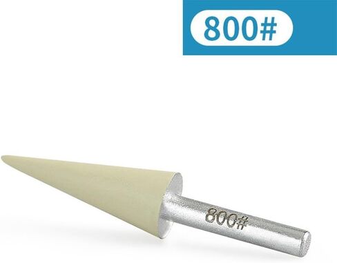 Resin Emery Conical Grinding Head 6mm Shank for Rotary Tool, 50-1500 Grit Burrs for Stone Carving Glass Gemstone Polishing(Grit 800) in Kuwait