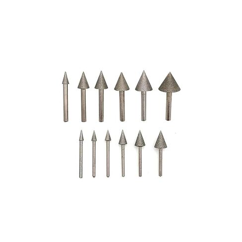 Umbrella Shaped Diamond Grinding Head 4-25mm Cone Burr 3mm/6mm Shank Abrasive Tool for Jade Stone Carving Polishing Engraving(6x14mm) in Kuwait