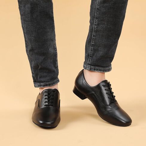 Men's Latin Dance Shoes, 1 Inch Leather Sole, Ballroom Salsa Tango in Kuwait