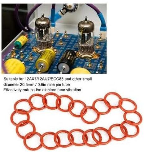 20PC Silicone Tube Dampers Rings for Vacuum Tubes, Compatible with 12AX7 12AU7 12AT7 12BH7 in Kuwait
