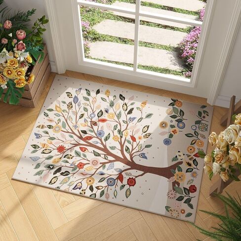 Runner Rug for Kitchen Rug Non Slip 2'x6' Washable Rugs with Rubber Backing Soft Bohemian Floral Carpet Runner for Kitchen, Laundry, Bedroom, Bathroom, Black in Kuwait