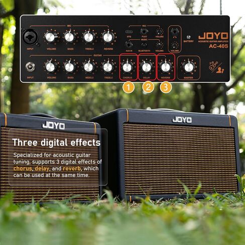 JOYO 40W Acoustic Guitar Amp (AC-40S) ونظام الجيتار اللاسلكي JOYO 2.4 جيجا هرتز (JW-03) in Kuwait