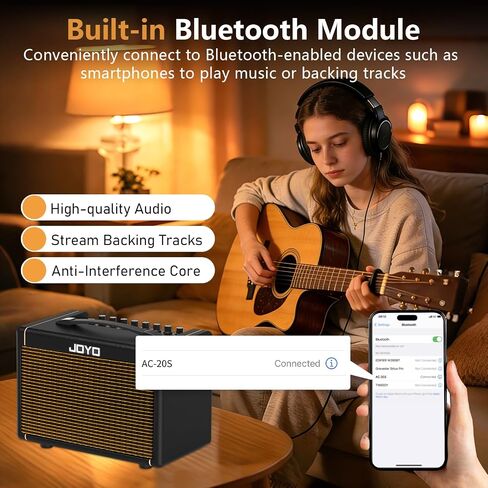 حزمة JOYO 20W Guitar Amp للجيتار الصوتي AC-20S مع سماعات JOYO Studio Monitor JMH-01 in Kuwait