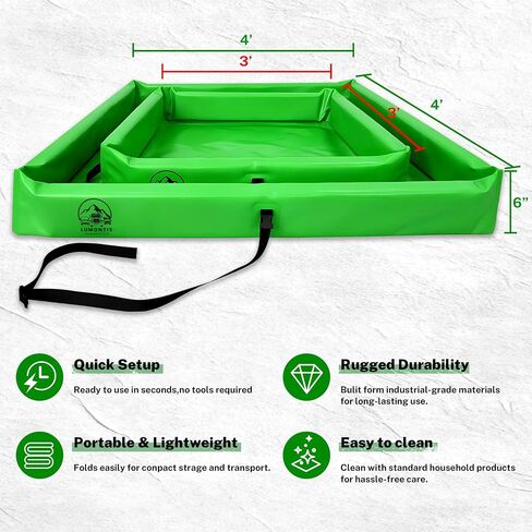حاجز احتواء ثانوي قابل للطي مقاس 4 × 4 × 6 بوصة، انسكاب زيت PVC سميك قابل لإعادة الاستخدام، وقود تعدين انسكاب الخرسانة في المختبر، التحكم في الانسكابات الكيميائية، احتواء التسرب عالي التحمل، مقاوم للأشعة فوق البنفسجية، سهل التنظيف in Kuwait