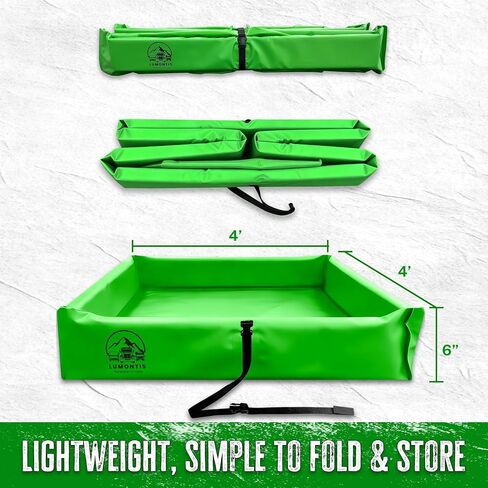 حاجز احتواء ثانوي قابل للطي مقاس 4 × 4 × 6 بوصة، انسكاب زيت PVC سميك قابل لإعادة الاستخدام، وقود تعدين انسكاب الخرسانة في المختبر، التحكم في الانسكابات الكيميائية، احتواء التسرب عالي التحمل، مقاوم للأشعة فوق البنفسجية، سهل التنظيف in Kuwait
