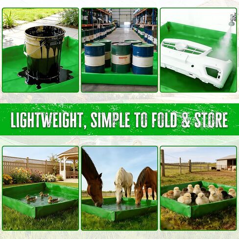 حاجز احتواء ثانوي قابل للطي مقاس 4 × 4 × 6 بوصة، انسكاب زيت PVC سميك قابل لإعادة الاستخدام، وقود تعدين انسكاب الخرسانة في المختبر، التحكم في الانسكابات الكيميائية، احتواء التسرب عالي التحمل، مقاوم للأشعة فوق البنفسجية، سهل التنظيف in Kuwait