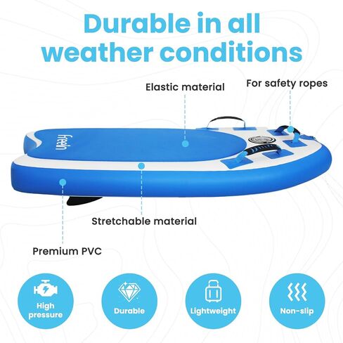 Freein Body Board Inflatable, Surfboards BodyBoards for Beach River, Foldable Design for Easy Storage and Transport in Kuwait