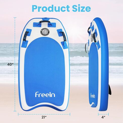 Freein Body Board Inflatable, Surfboards BodyBoards for Beach River, Foldable Design for Easy Storage and Transport in Kuwait