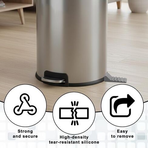 4pcs Anti Slip Pads for Garbage Cans Wall Protector Behind Trash Can Stop Trash Can from Sliding No-Drill Silicone Bumper Guards to Protect Walls Kitchen and Office Floor Square and Round Garbage Bins in Kuwait