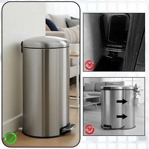 4pcs Anti Slip Pads for Garbage Cans Wall Protector Behind Trash Can Stop Trash Can from Sliding No-Drill Silicone Bumper Guards to Protect Walls Kitchen and Office Floor Square and Round Garbage Bins in Kuwait