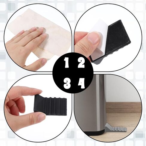 4pcs Anti Slip Pads for Garbage Cans Wall Protector Behind Trash Can Stop Trash Can from Sliding No-Drill Silicone Bumper Guards to Protect Walls Kitchen and Office Floor Square and Round Garbage Bins in Kuwait