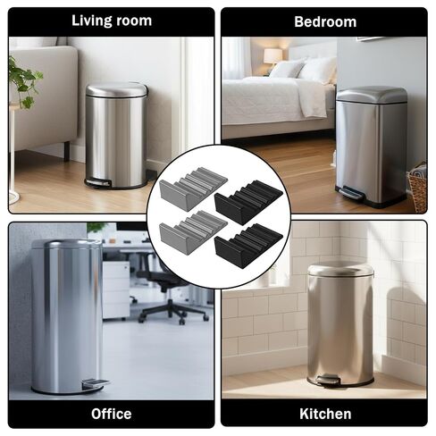 4pcs Anti Slip Pads for Garbage Cans Wall Protector Behind Trash Can Stop Trash Can from Sliding No-Drill Silicone Bumper Guards to Protect Walls Kitchen and Office Floor Square and Round Garbage Bins in Kuwait
