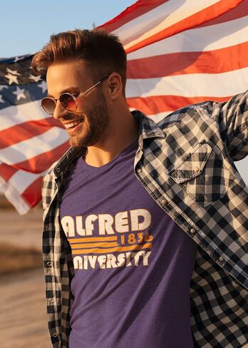Retro Alfred University Unisex Premium Short Sleeve T-Shirt - Alfred Saxons Apparel in Kuwait