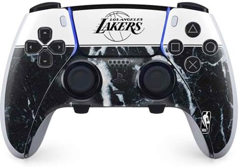 Skinit Decal Gaming Skin Compatible with PS5 DualSense Edge Pro Controller - Officially Licensed NBA Los Angeles Lakers Marble Design in Kuwait