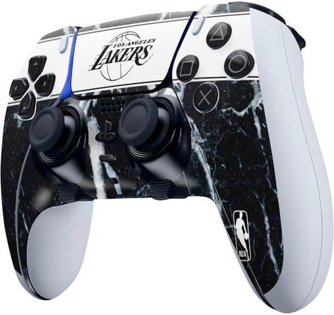 Skinit Decal Gaming Skin Compatible with PS5 DualSense Edge Pro Controller - Officially Licensed NBA Los Angeles Lakers Marble Design in Kuwait