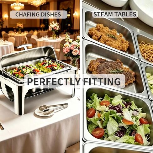 4 Pack Hotel Pans Half Size, 2.5" Deep Stainless Steel Steam Table Pan, Half Pans, Breading Trays, Steamer Pan, Hotel Pan, Chafing Dishes, Catering Trays for Hotel, Restaurant, Party, Buffet in Kuwait