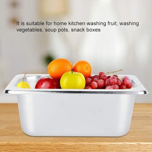 Steam Table Pans, Hotel Pan Square Stainless Steel Countertop Food Serving Display Pan Steam Pan Smoker Water Pan Food Buffet Basin Food Container for Hotel, Restaurant in Kuwait