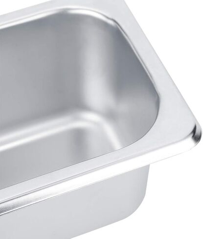 Steam Table Pans, Hotel Pan Square Stainless Steel Countertop Food Serving Display Pan Steam Pan Smoker Water Pan Food Buffet Basin Food Container for Hotel, Restaurant in Kuwait