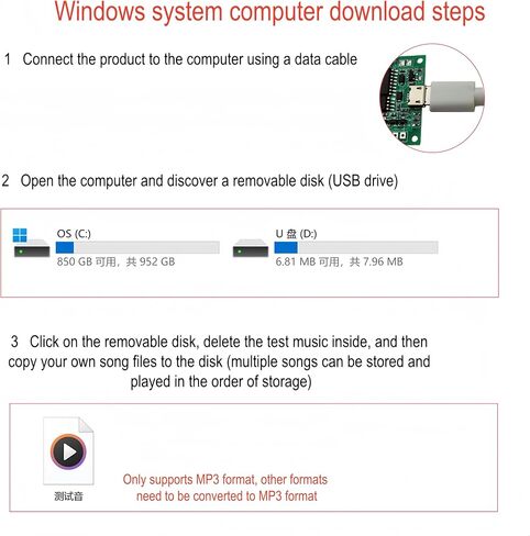 مجموعات وحدة الصوت القابلة للتسجيل للموسيقى MP3 مع زر التحكم 8M MP3 WAV لوحة الصوت لصندوق الموسيقى لعيد الميلاد DIY، بطاقة المعايدة الموسيقية in Kuwait
