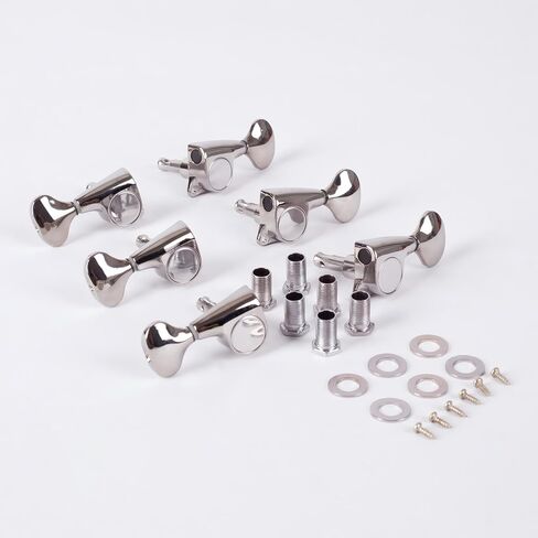 Guitar Tuners, 3L3R Sealed Tuning Pegs, 18:1 Guitar Machine Heads, 6-Pack with Screws Nuts and Washers, Silver-Plated Finish in Kuwait