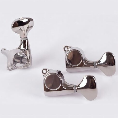 Guitar Tuners, 3L3R Sealed Tuning Pegs, 18:1 Guitar Machine Heads, 6-Pack with Screws Nuts and Washers, Silver-Plated Finish in Kuwait