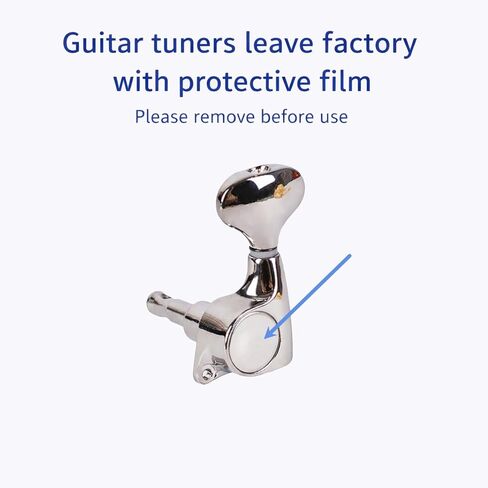Guitar Tuners, 3L3R Sealed Tuning Pegs, 18:1 Guitar Machine Heads, 6-Pack with Screws Nuts and Washers, Silver-Plated Finish in Kuwait
