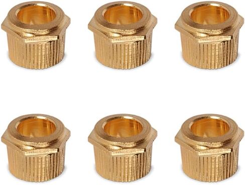 StewMac 3/8" Conversion Guitar Tuner Bushing, Hex, Gold, Set of 6 in Kuwait