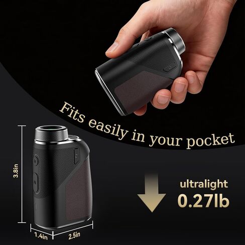 Golf Range Finder with Slope, 1200yd Leather Rangefinder, Switch for Tournament, 6X Magnification Flag Lock, Rechargeable Distance Measurment Device Accessory in Kuwait