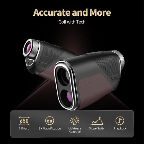 Golf Range Finder with Slope, 1200yd Leather Rangefinder, Switch for Tournament, 6X Magnification Flag Lock, Rechargeable Distance Measurment Device Accessory in Kuwait