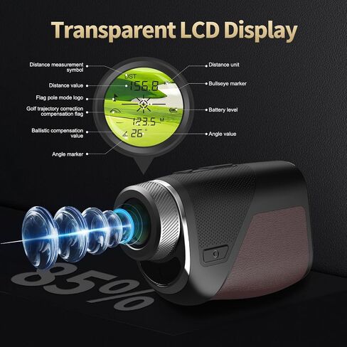 Golf Range Finder with Slope, 1200yd Leather Rangefinder, Switch for Tournament, 6X Magnification Flag Lock, Rechargeable Distance Measurment Device Accessory in Kuwait
