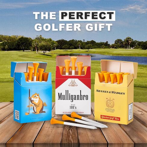Shanker Golf - Funny Golf Tees – MulliganBro 10 Pack - Funny Golf Gift for Men - Parody Golf Accessories - Cool Novelty Tees for Golfers - Golf Gag Gift in Kuwait