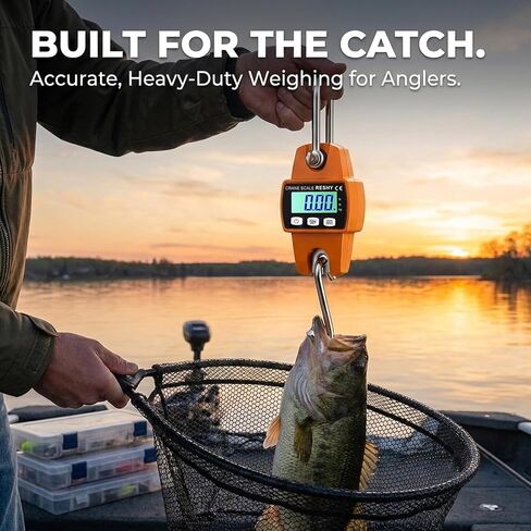RESHY 660lb Digital Hanging Scale with Cast Aluminum Case, Portable Heavy Duty Crane Scale 300kg for Farm, Deer Hunting, Fishing, Livestock & Garage in Kuwait