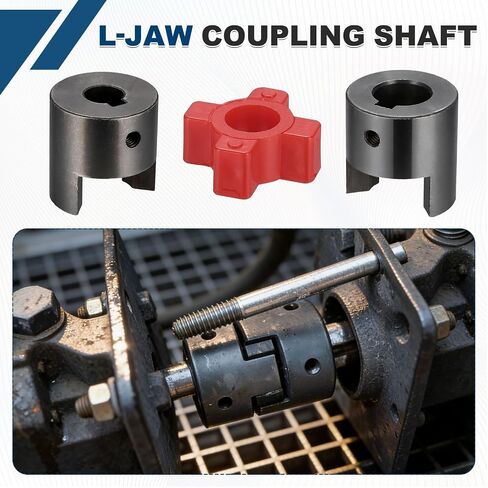 MECCANIXITY Flexible Coupling Coupler Set, 15/32" to 15/32" L050 L-Jaw Coupling Shaft, Rubber Spider Interchangeable for Spindle Transmissions Automation Equipment, Black in Kuwait