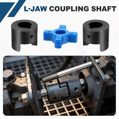 MECCANIXITY Flexible Coupling Coupler Set, 35/64" to 45/64" L070 L-Jaw Coupling Shaft, Rubber Spider Interchangeable for Spindle Transmissions Automation Equipment, Black in Kuwait