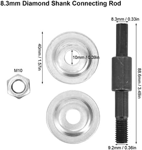 Pissente Drill Arbor Adapter with 8.3mm Shank, M8 x 1.25 Thread, Hand-Tightened Design, Includes Adapter, Nut and Washers in Saudi Arabia