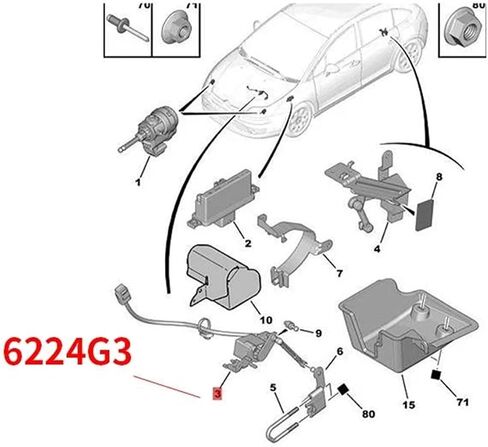 Replacement parts OEM 6224G3 Suitable For Peugeot 307 For RESTYLING 308 408 HEAD ADJUSTMENT SENSOR HEIGHT SENSOR in Kuwait