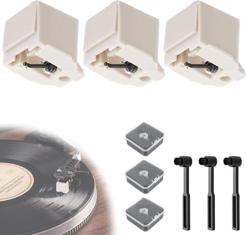2-Pack ATN3600L Stylus Compatible with Audio-Technica AT-LP60X, Premium Diamond Tip Turntable Needle Compatible with AT3600L, AT-LP60, AT-LP60XBT, AT-LP2D, AT-PL300, Includes 2 Cleaning Brushes in Saudi Arabia