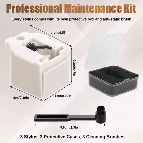 2-Pack ATN3600L Stylus Compatible with Audio-Technica AT-LP60X, Premium Diamond Tip Turntable Needle Compatible with AT3600L, AT-LP60, AT-LP60XBT, AT-LP2D, AT-PL300, Includes 2 Cleaning Brushes in Saudi Arabia
