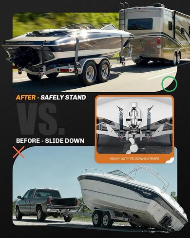 أشرطة ربط السقاطة القابلة للسحب من WELLUCK لمقطورة القارب، Jetski - قوة كسر شديدة التحمل 3300 رطل مع مسمار عرضي، 2 × 72 بوصة، عبوتان in Kuwait