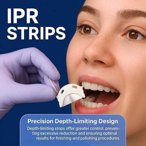 IPR Strips - 0.05mm Autoclavable QwikStrip Style Finishing Serrated Curved - 10 PCs Ideal for Cement Removal Finishing & Polishing in Kuwait
