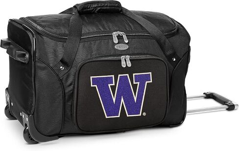 University of Washington Huskies Lightweight 22-inch Wheeled Duffel Bag with Telescopic Handle - Perfect Overnight Bag for Travel, Weekend Getaways, Airports, Gym, and Commuting in Kuwait