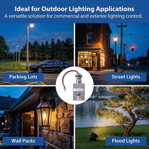 1 Pack Dusk to Dawn Sensor,120-277VAC Photocell Sensor for Outdoor Lights,Swivel Photoelectric Switch,IP65 Waterproof Auto On/Off Light Switch for Outside Lighting Control in Kuwait