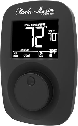 9420A382 Digital Wall Thermostat - 12V Heating & Cooling, Fan Speed & System Control, Black, Easy-Connect Terminals,for RVs, Boats & Off-Grid Homes in Kuwait