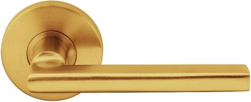 مجموعة ممر مزلاج أنبوبي INOX SE Square Rosette TL4 مع رافعة شروق الشمس وظهر 2-3/8 بوصة، نحاس ساتان SE243L461-PVD4 in Kuwait