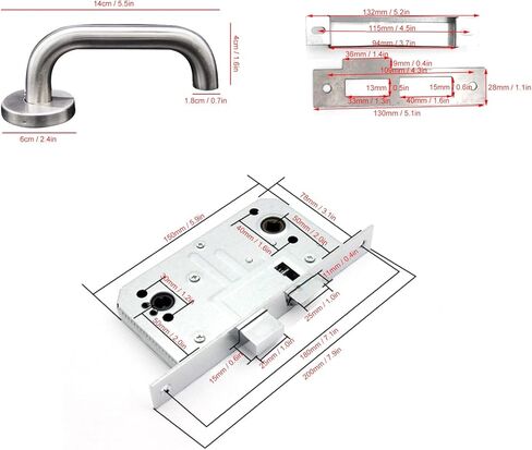 Stainless Steel Fire Door Handle, with Key Cylinder Smooth Opening Ergonomic Knob for Corridor Exit Emergency Door Lock in Kuwait