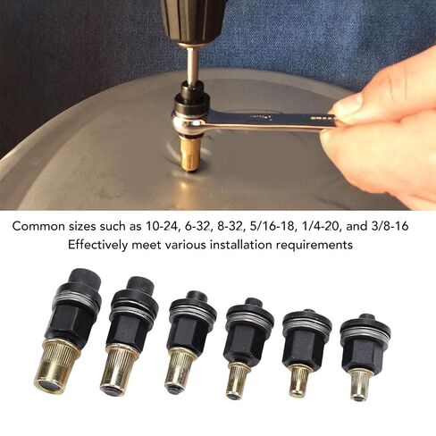 LICAEVEY Rivnut Tool Mandrels Set 6PCS, Hand Rivet Nut Tool Replacement Mandrels 10-24 to 3/8-16, Compatible with Rivet Nut Guns for Threaded Inserts in Kuwait