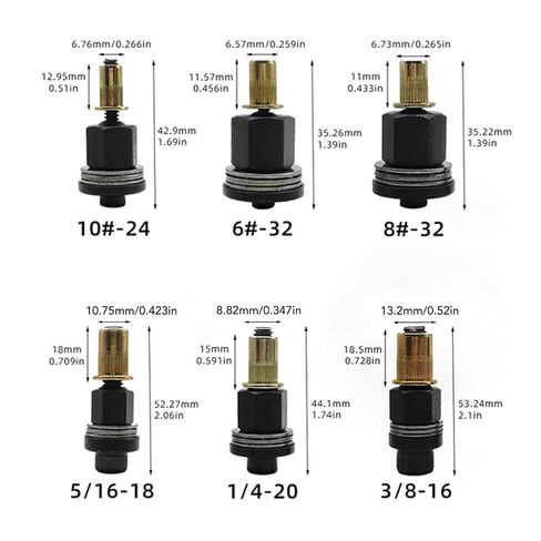 LICAEVEY Rivnut Tool Mandrels Set 6PCS, Hand Rivet Nut Tool Replacement Mandrels 10-24 to 3/8-16, Compatible with Rivet Nut Guns for Threaded Inserts in Kuwait