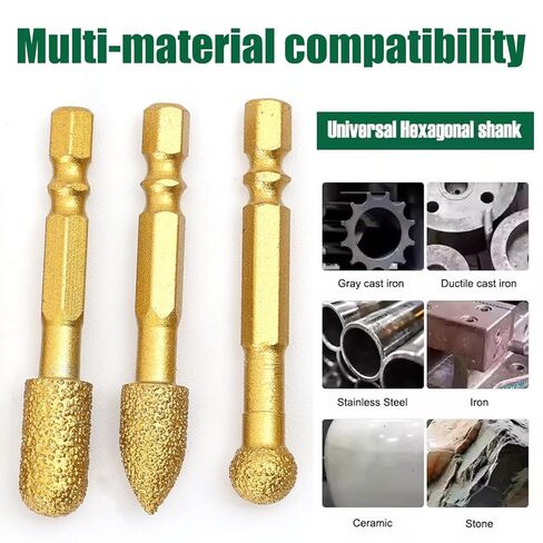 5Pcs Diamond Grinding Head Universal Shank Brazing File for Cast Iron Stainless Steel Ceramics Stone Grinding Polishing Engraving in Kuwait